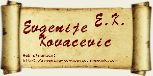 Evgenije Kovačević vizit kartica